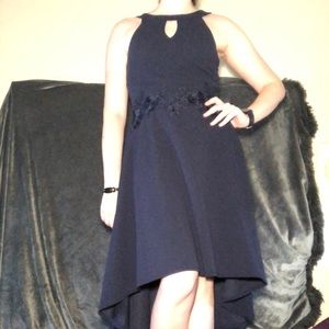 Navy blue high low dress